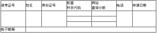 成績復(fù)核申請表(樣張)