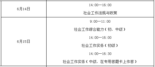 2014年江西省社會工作者考試時間